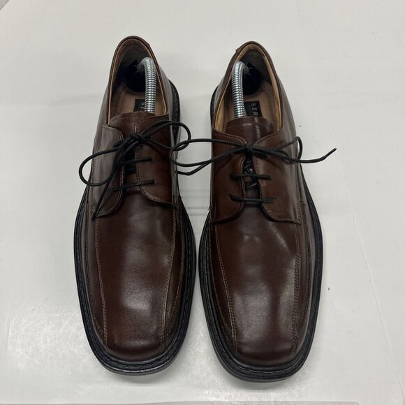 Structure Shoe Brown Leather Vera Gomma Men's 12D Dress Shoe Made In Italy - Picture 6 of 14